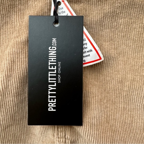 NWT Pretty Little Thing A-line Corduroy Mini Skirt Stone Cord Cammie Tan 12 - Picture 6 of 12